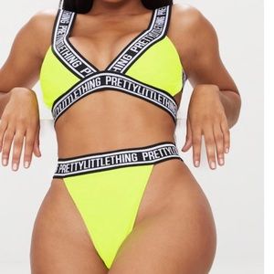 PLT Neon High-waisted Bikini bottoms